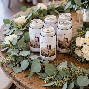 Rafraîchisseur Pour Canette Slim Photo de mariage minimaliste sur vin