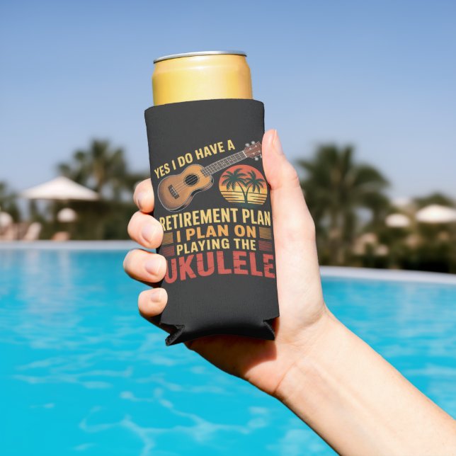 Rafraîchisseur Pour Canette Slim Plan de retraite Ukulele Drôle (Piscine in situ)