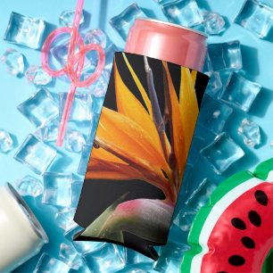 Rafraîchisseur Pour Canette Slim Plante Fleur Orange d'Oiseau de Paradis Floral