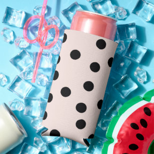 Rafraîchisseur Pour Canette Slim Points noirs sur rose