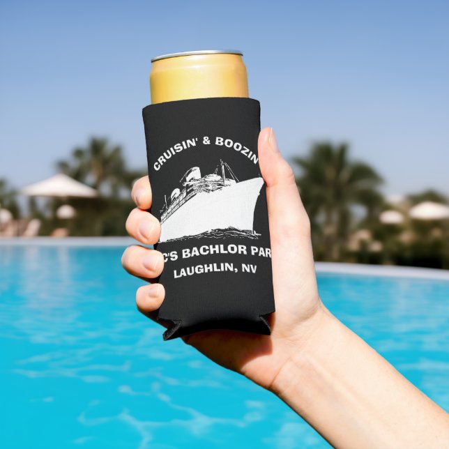 Rafraîchisseur Pour Canette Slim Porte-canette de fête de Bachelor Lake personnalis (Piscine in situ)