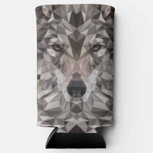 Rafraîchisseur Pour Canette Slim Portrait géométrique Wolf Lone