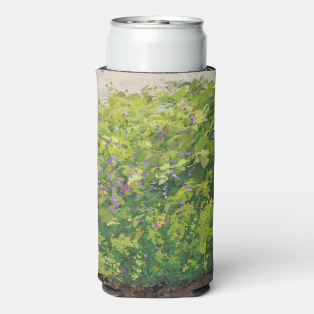 Rafraîchisseur Pour Canette Slim Pretty Watercolor Floral Bush Graphic Art Painting (Seltzer Verso)