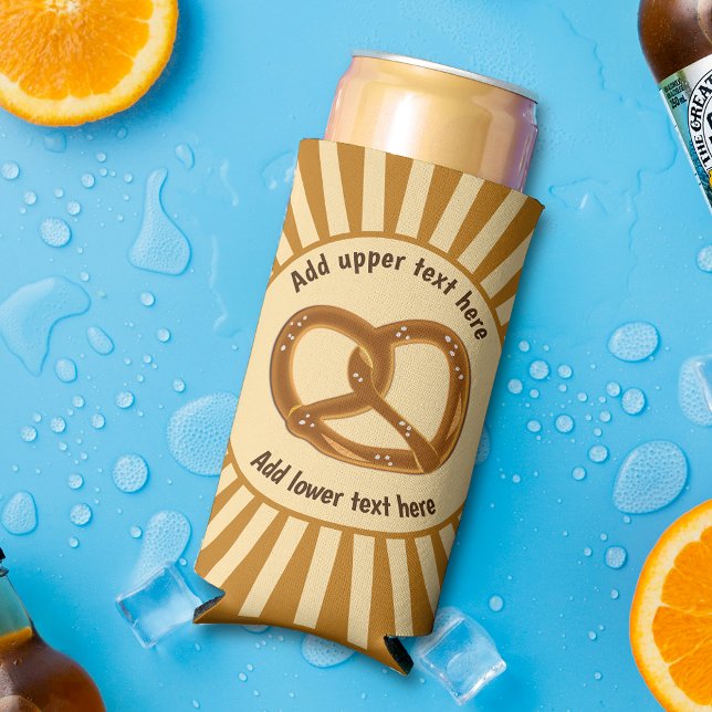 Rafraîchisseur Pour Canette Slim Pretzel Burst Knott Loaf & 2 lignes texte sur votr (Créateur téléchargé)