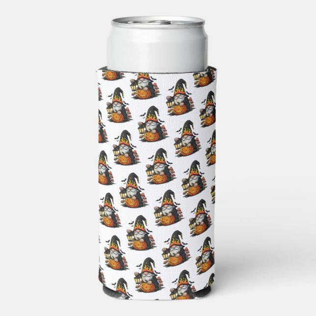 Rafraîchisseur Pour Canette Slim Protège-boisson Gnome d'Halloween (Seltzer Verso)