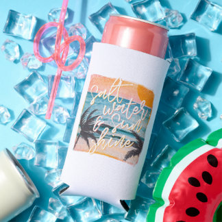 Rafraîchisseur Pour Canette Slim Protège-canette Beach Vibes – Eau salée et soleil 