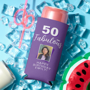 Rafraîchisseur Pour Canette Slim Purple 50 et fabuleux 50e anniversaire Photo