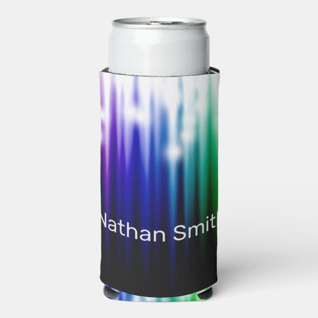 Rafraîchisseur Pour Canette Slim Rainbow abstract Glitter Texture  (Seltzer Recto)