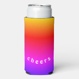 Rafraîchisseur Pour Canette Slim Rainbow Can Cooler Cheers - Texte personnalisé