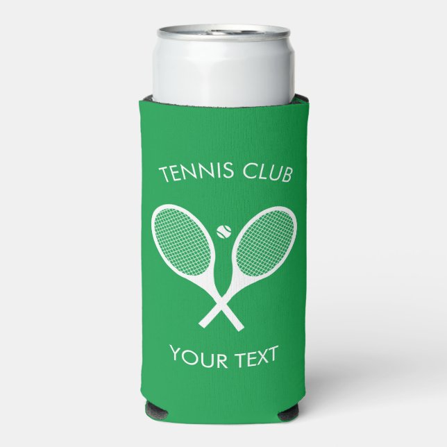 Rafraîchisseur Pour Canette Slim Raquette moderne de tennis blanc vert (Seltzer Recto)