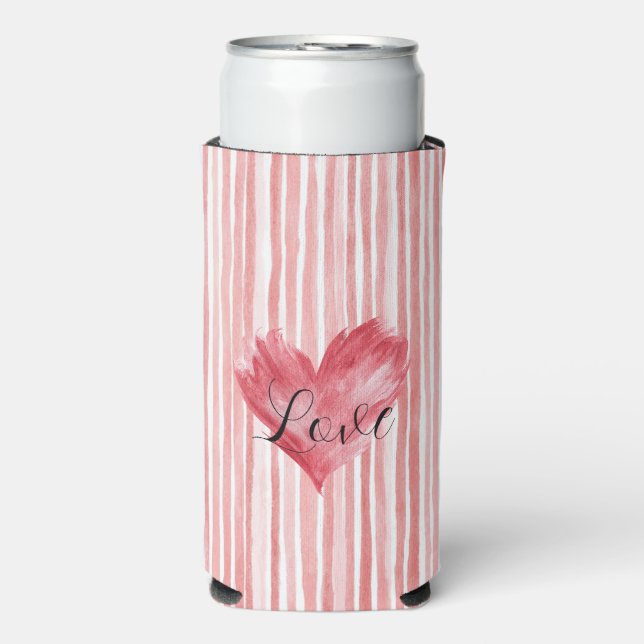 Rafraîchisseur Pour Canette Slim Red Heart Flame Love (Seltzer Recto)