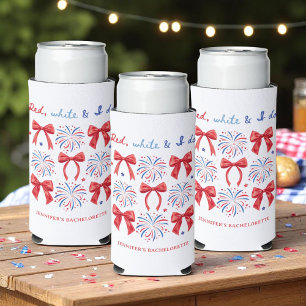 Rafraîchisseur Pour Canette Slim Red White et je fais Juillet 4 Bachelorette