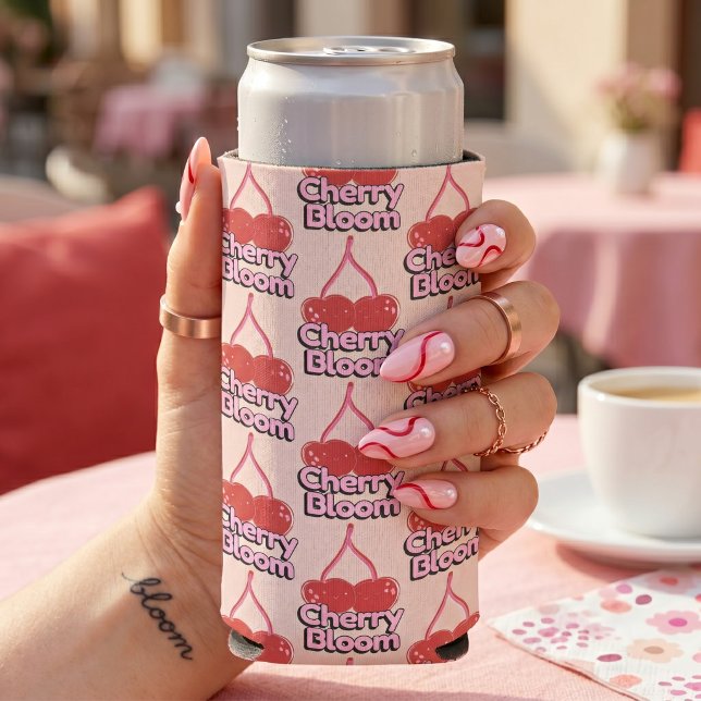 Rafraîchisseur Pour Canette Slim Refroidisseur de canette Cherry Bloom (Créateur téléchargé)