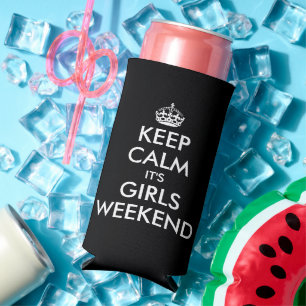 Rafraîchisseur Pour Canette Slim Restez calme c'est drôle pour les filles le week-e