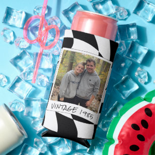 Rafraîchisseur Pour Canette Slim Retro 40e anniversaire Vintage 1985 Checker