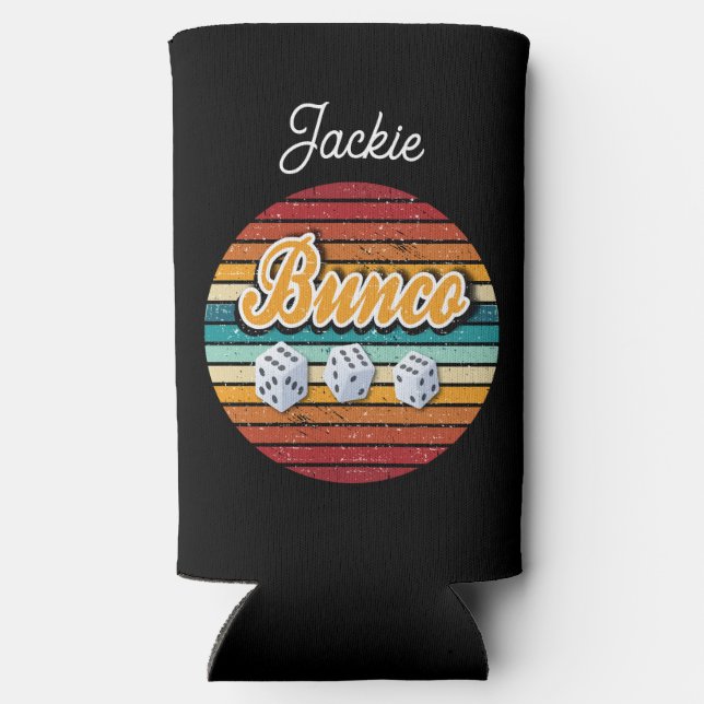 Rafraîchisseur Pour Canette Slim Retro Monogram Dice Bunco (Verso)