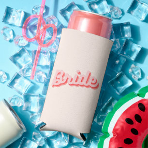 Rafraîchisseur Pour Canette Slim Rétro Rose et Rouge Refroidisseur de Canette de Ma