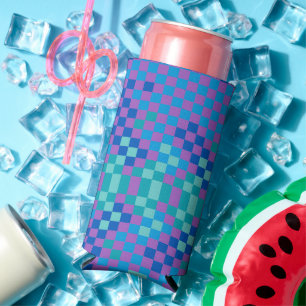 Rafraîchisseur Pour Canette Slim Retro Snake Checker À damiers Motif