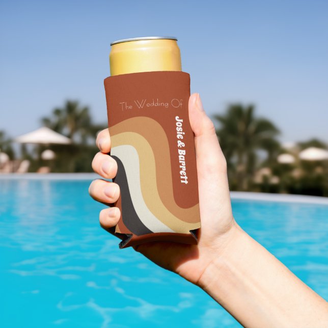 Rafraîchisseur Pour Canette Slim Retro Super les années 70 Funky Personnalisé Boho  (Piscine in situ)