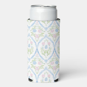Rafraîchisseur Pour Canette Slim Rose et floral bleu grandmillennial