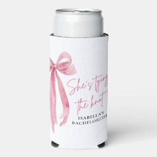 Rafraîchisseur Pour Canette Slim Rose Pâle en Arc - Elle Noue la Corde de Bachelore