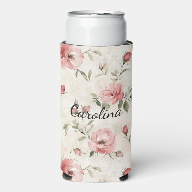 Rafraîchisseur Pour Canette Slim Roses roses roses blush  (Seltzer Recto)