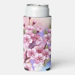 Rafraîchisseur Pour Canette Slim Sakura rose sur la peinture Arrière - plan