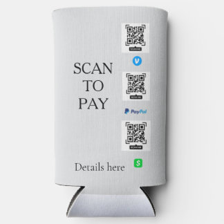 Rafraîchisseur Pour Canette Slim scanner pour payer les détails du code QR venmo ca