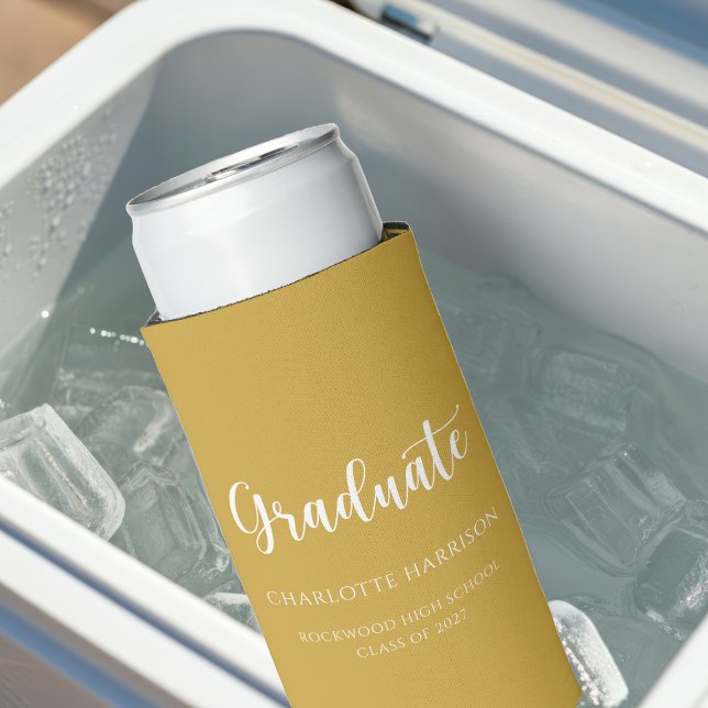 Rafraîchisseur Pour Canette Slim Script de la fête de graduation Décontracté simple (Créateur téléchargé)