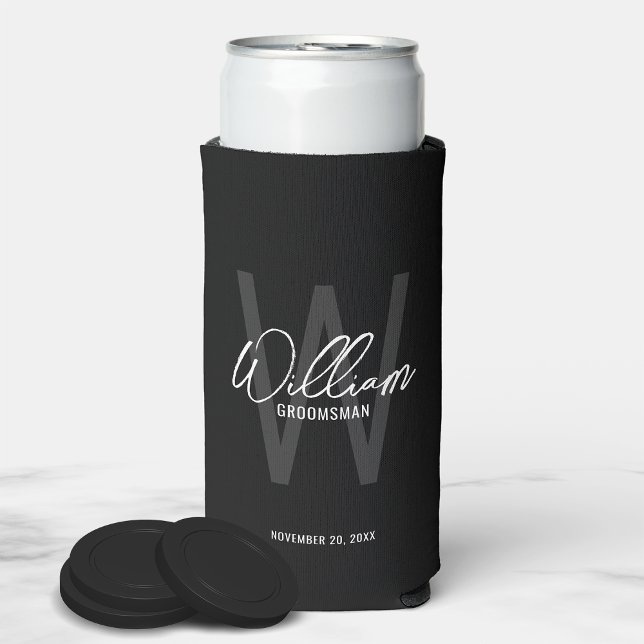 Rafraîchisseur Pour Canette Slim Script Moderne Cuisinière personnalisée (Créateur téléchargé)