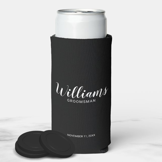 Rafraîchisseur Pour Canette Slim Script Moderne Cuisinière personnalisée (Créateur téléchargé)