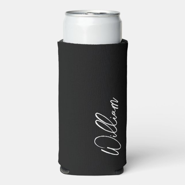 Rafraîchisseur Pour Canette Slim Script moderne Nom personnalisé Can Cooler (Seltzer Recto)