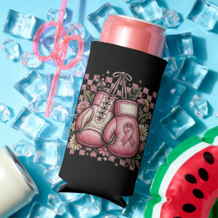 Rafraîchisseur Pour Canette Slim Sensibilisation au cancer du sein Ruban rose