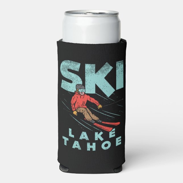 Rafraîchisseur Pour Canette Slim Ski Lake Tahoe (Seltzer Recto)