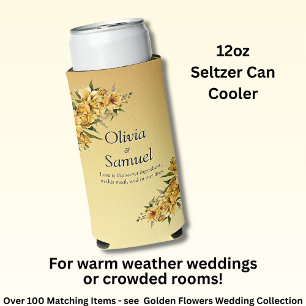Rafraîchisseur Pour Canette Slim Slim Seltzer Peut Rafraîchir Les Fleurs Jaunes Dor