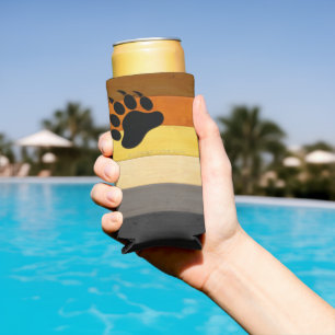 Rafraîchisseur Pour Canette Slim SlipperyJoe's Bear Pride drapeau de la texture du