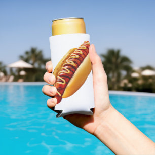 Rafraîchisseur Pour Canette Slim SlipperyJoe's hot dog ambiance estivale BBQ niché