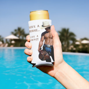 Rafraîchisseur Pour Canette Slim SlipperyJoe's save horse ride paille cowboy casque