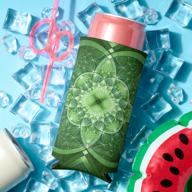 Rafraîchisseur Pour Canette Slim SlipperyJoe's St. Patrick's Day Fractal vortex hol (Été in situ)