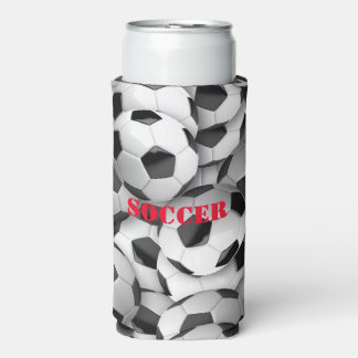 Rafraîchisseur Pour Canette Slim Soccer Balls Design Seltzer Can Cooler