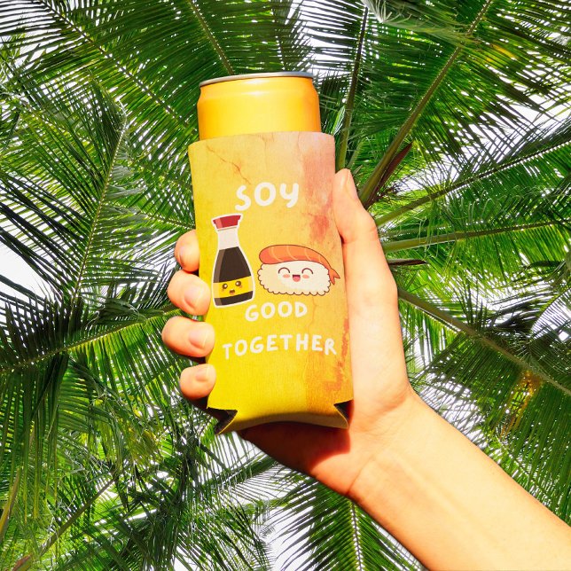 Rafraîchisseur Pour Canette Slim Soy Good Together Asian Food Pun (Créateur téléchargé)