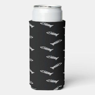 Rafraîchisseur Pour Canette Slim Squelette de poisson blanc motif noir