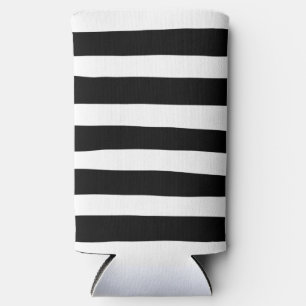 Rafraîchisseur Pour Canette Slim Stripes inégales - Noir et blanc