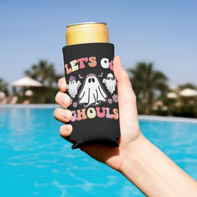 Rafraîchisseur Pour Canette Slim Super Go Ghouls Halloween Ghost Retro (Piscine in situ)