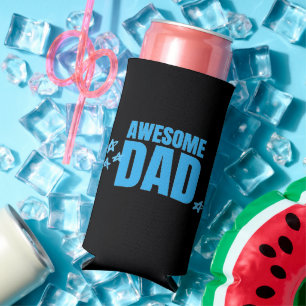 Rafraîchisseur Pour Canette Slim Superbe papa bleu texte noir