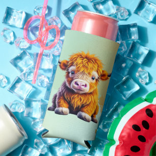 Rafraîchisseur Pour Canette Slim Sweet Baby Highland Cow Personnalisé
