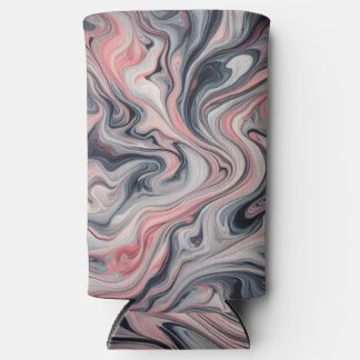 Rafraîchisseur Pour Canette Slim Swirling Shades of Pink, Grey, and White