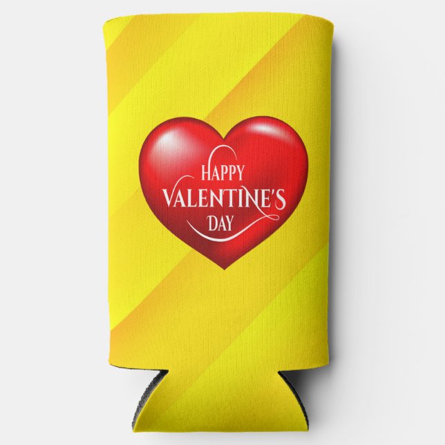 Rafraîchisseur Pour Canette Slim Symbole d'amour rouge 3d en forme de coeur-50420 (Recto)