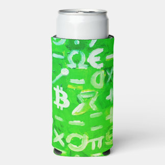 Rafraîchisseur Pour Canette Slim Symboles de Bitcoin (Bright Profit Green - 3)