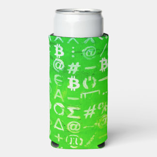 Rafraîchisseur Pour Canette Slim Symboles de Bitcoin (Bright Profit Green - 8)